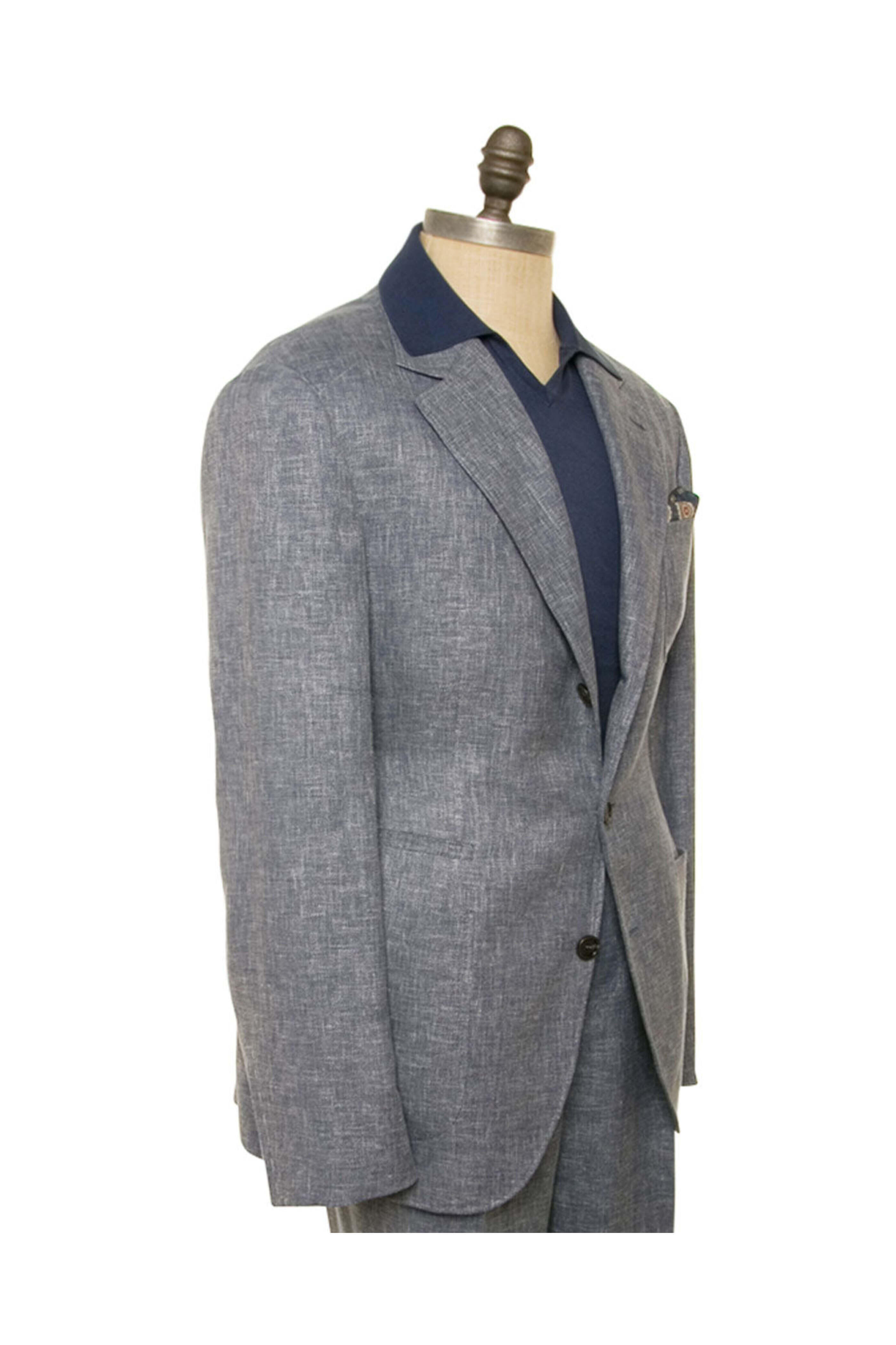 Brunello Cucinelli - Denim Blue Linen Blend Suit