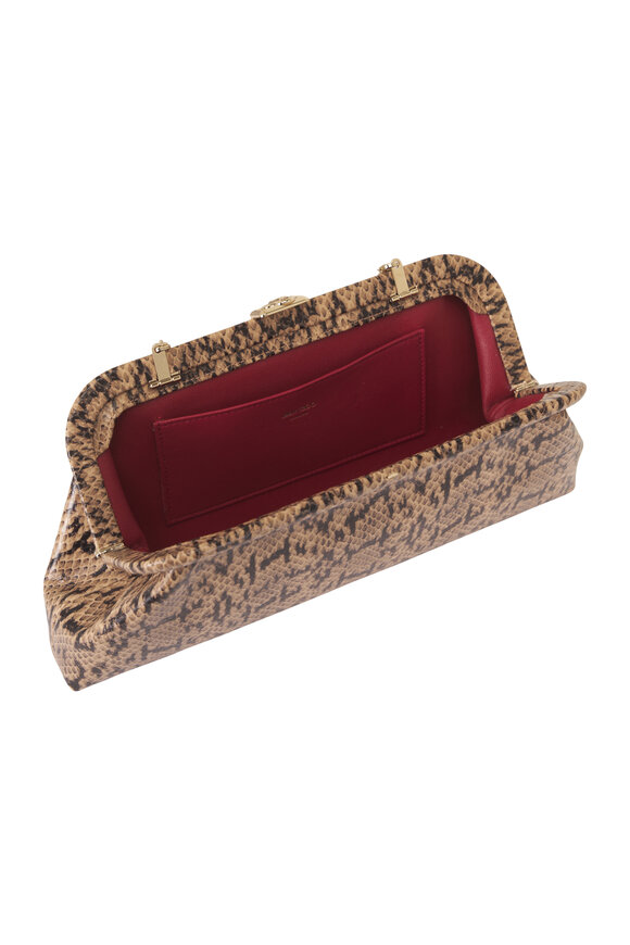 Jimmy Choo Skylar Chai Embossed Leather Clutch - view 4