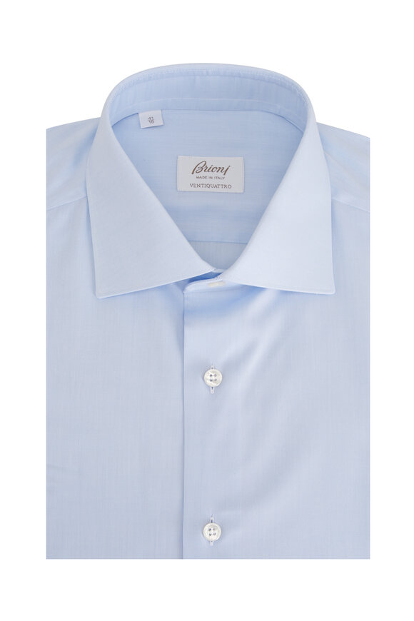 Brioni Sky Blue Cotton Dress Shirt  - view 1