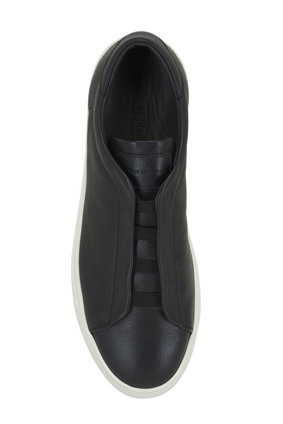 To Boot New York - Bolla Black Leather Slip-On Sneaker