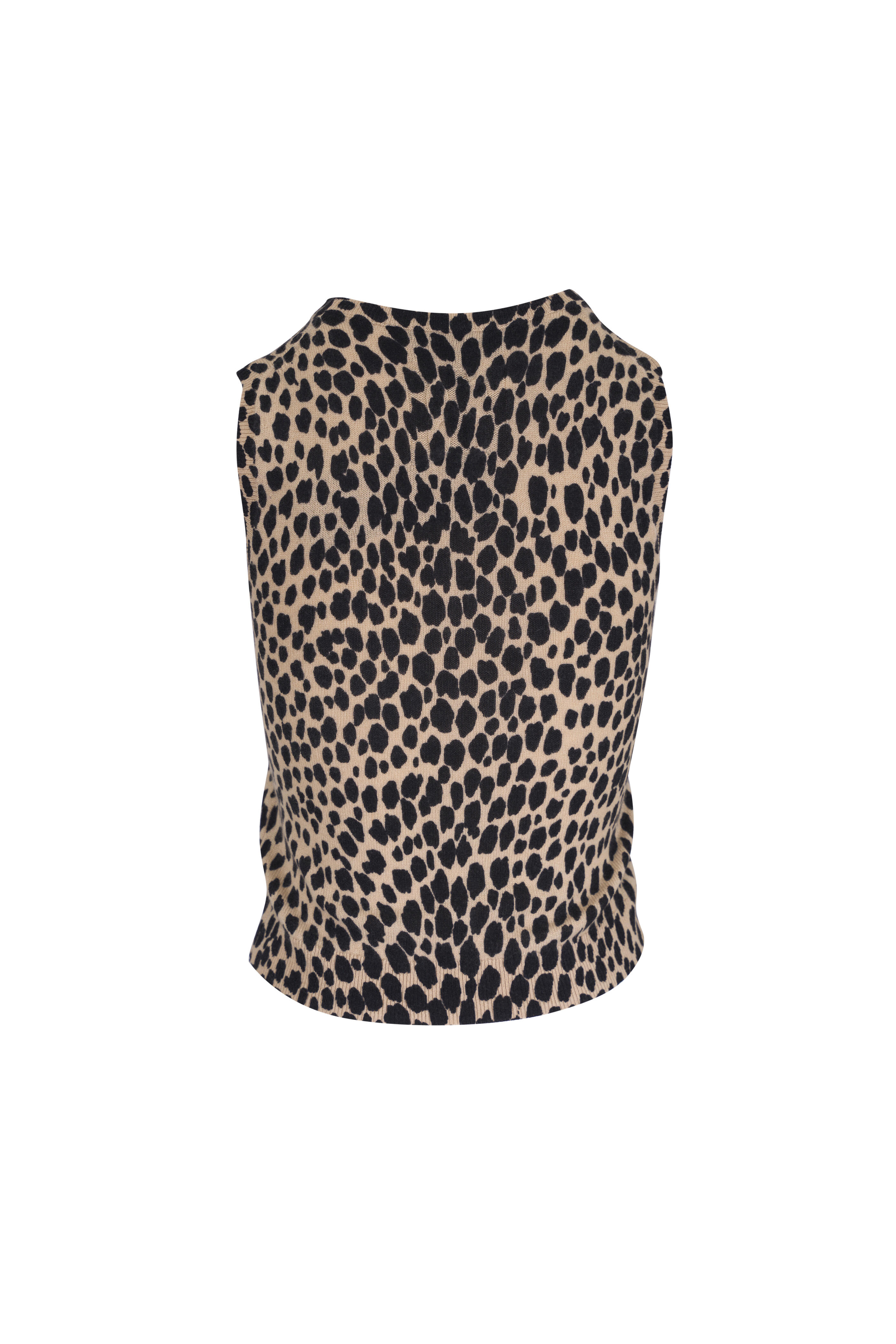 Nili Lotan - Nessa Taupe & Black Animal Print Sweater Tank