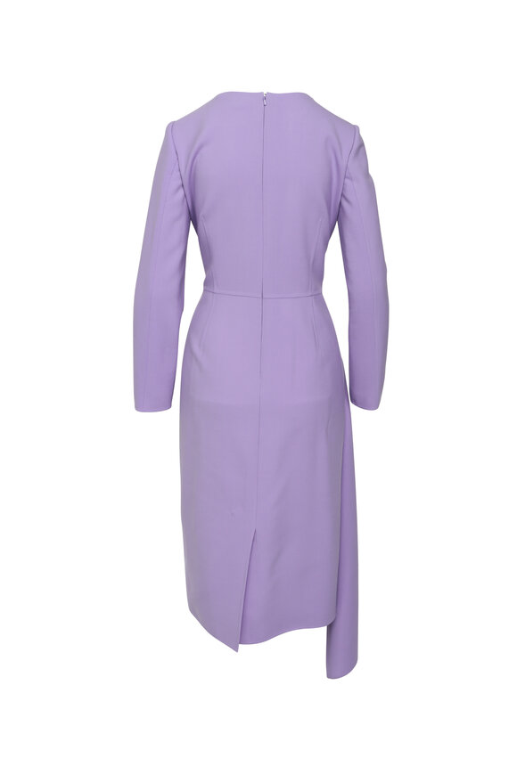 Oscar de la Renta - Pansy Asymmetric Drape Midi Dress
