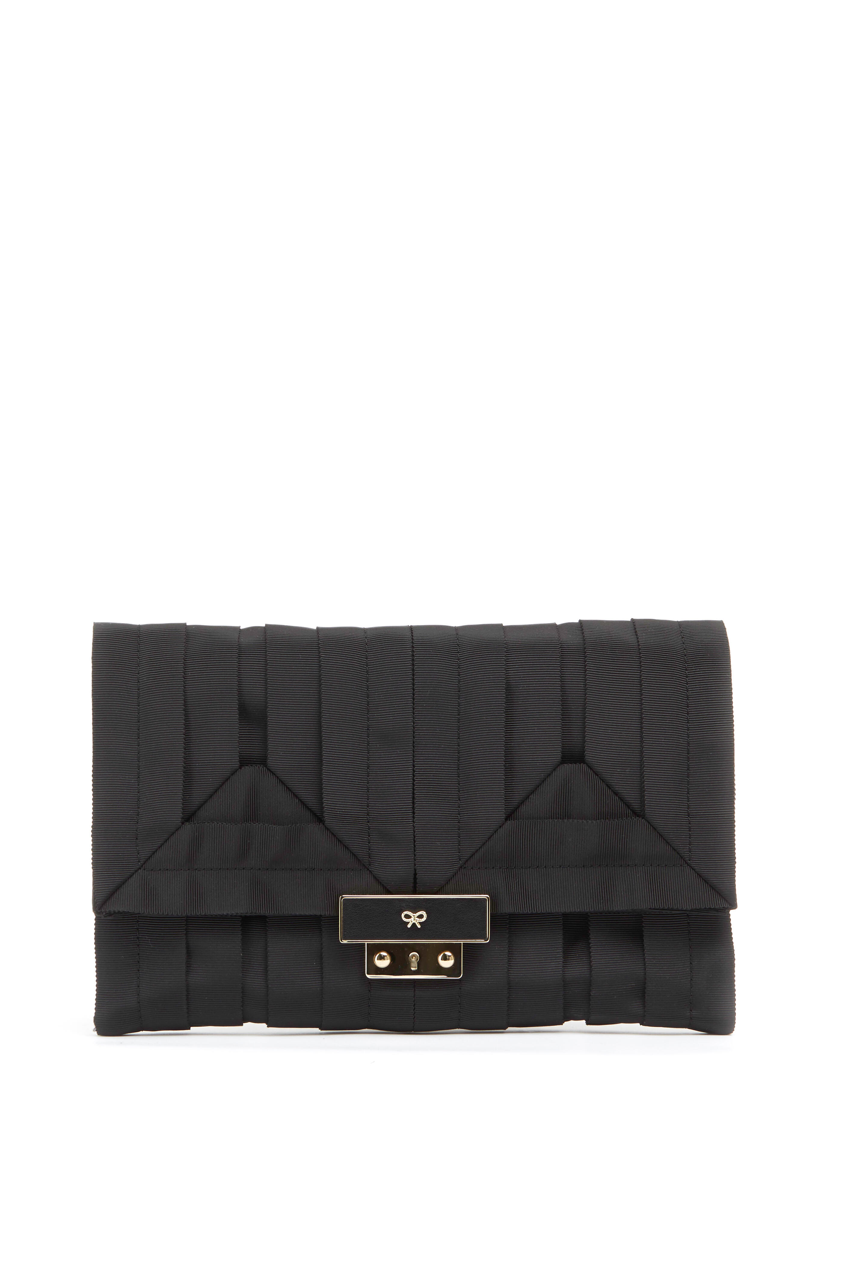 Anya Hindmarch - Ebenezer Black Grosgrain Clutch