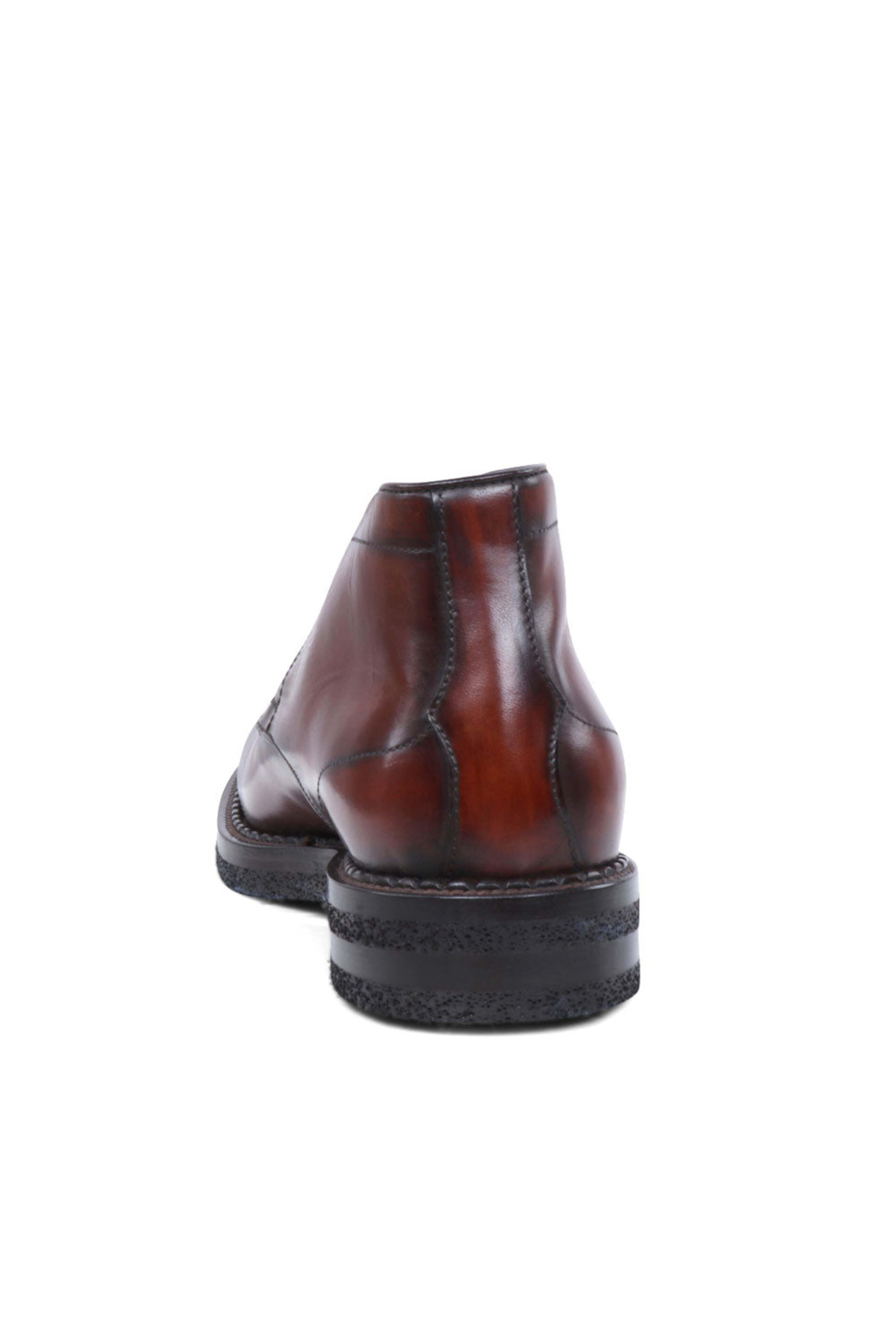 Scarpe di Bianco - Calgara Leather Lace Up Boot in Castagna