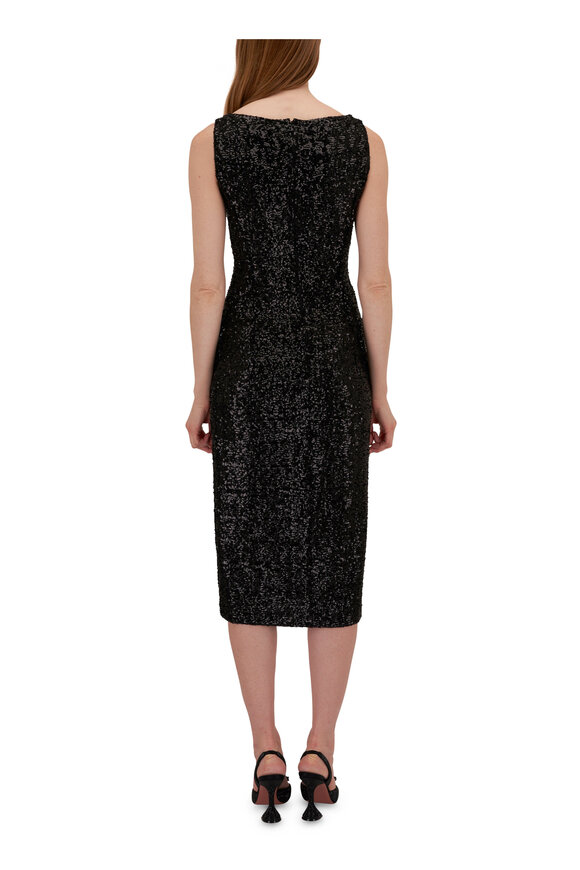 Michael Kors Collection - Black Sequin Midi Sheath Dress 