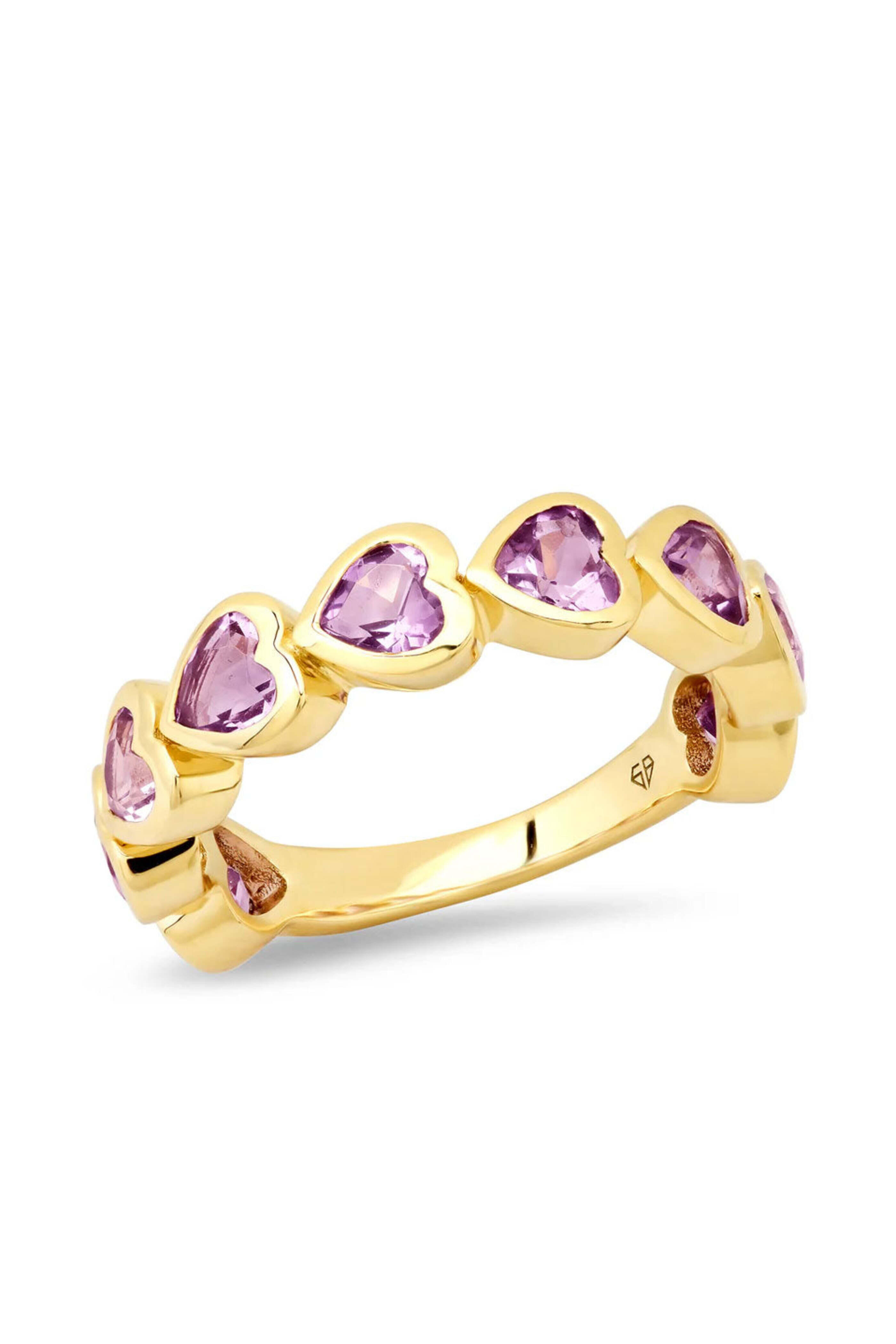 Samira 13 - Purple Amethyst Heart Ring