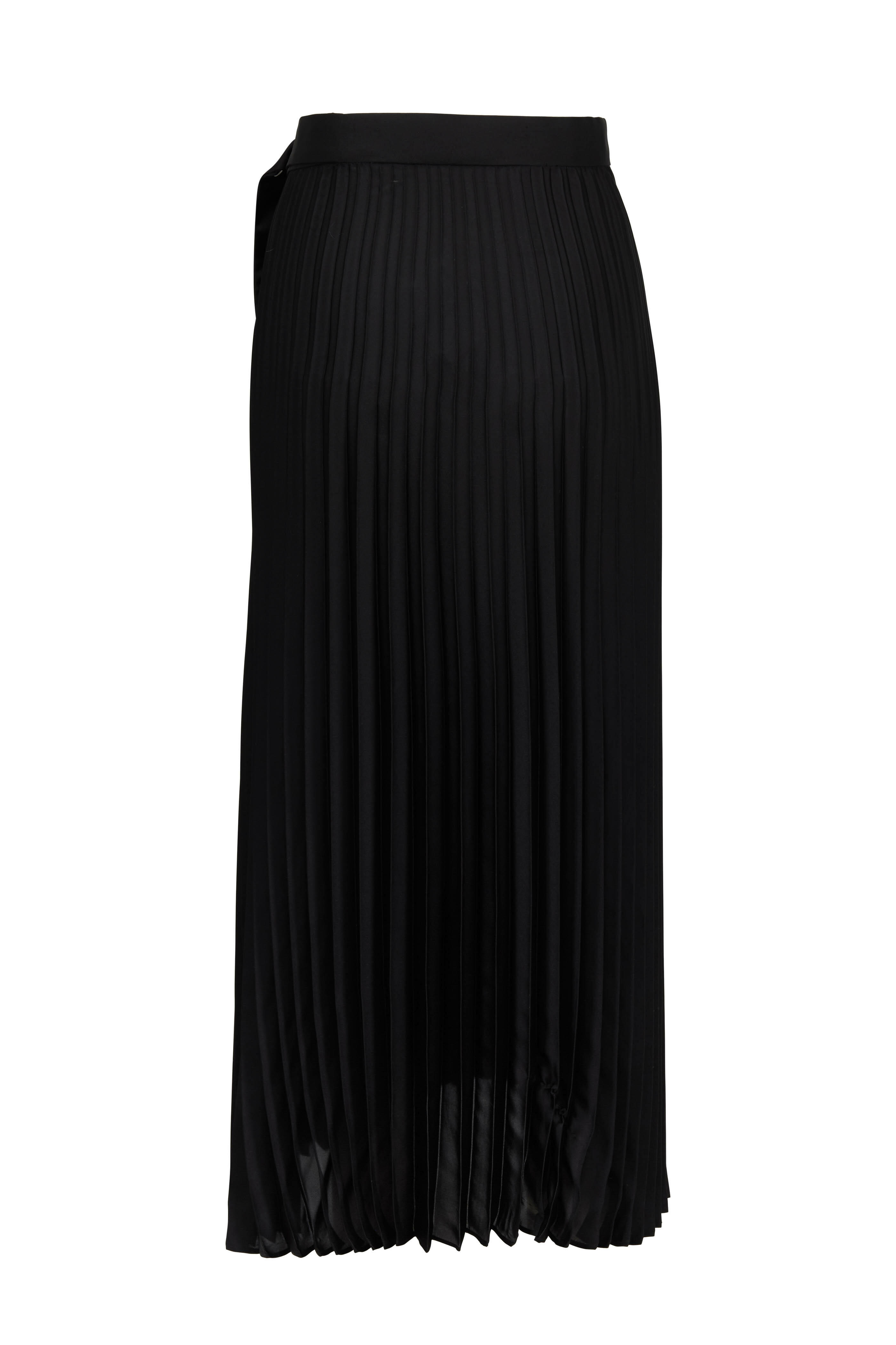 Brunello Cucinelli - Black Pleated Belted Skirt | Mitchell Stores