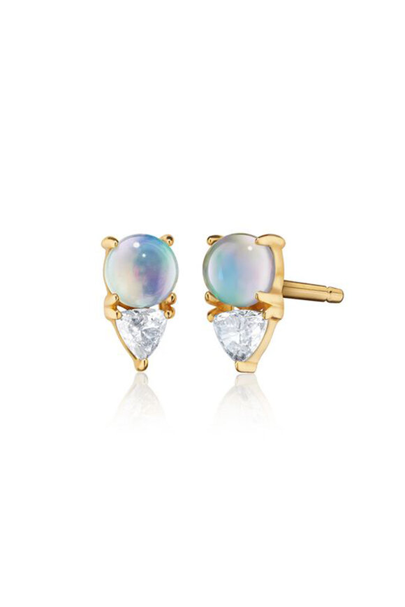 Monica Rich Kosann Aurora Opal & Trillion Diamond Studs