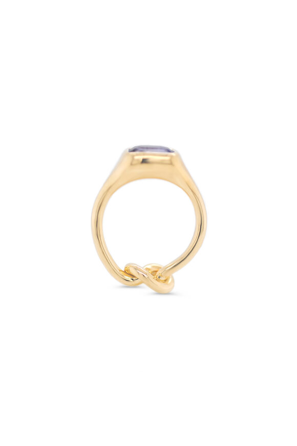 Kali Zoe 18k Yellow Gold Sapphire Overhand Knot Ring - view 2