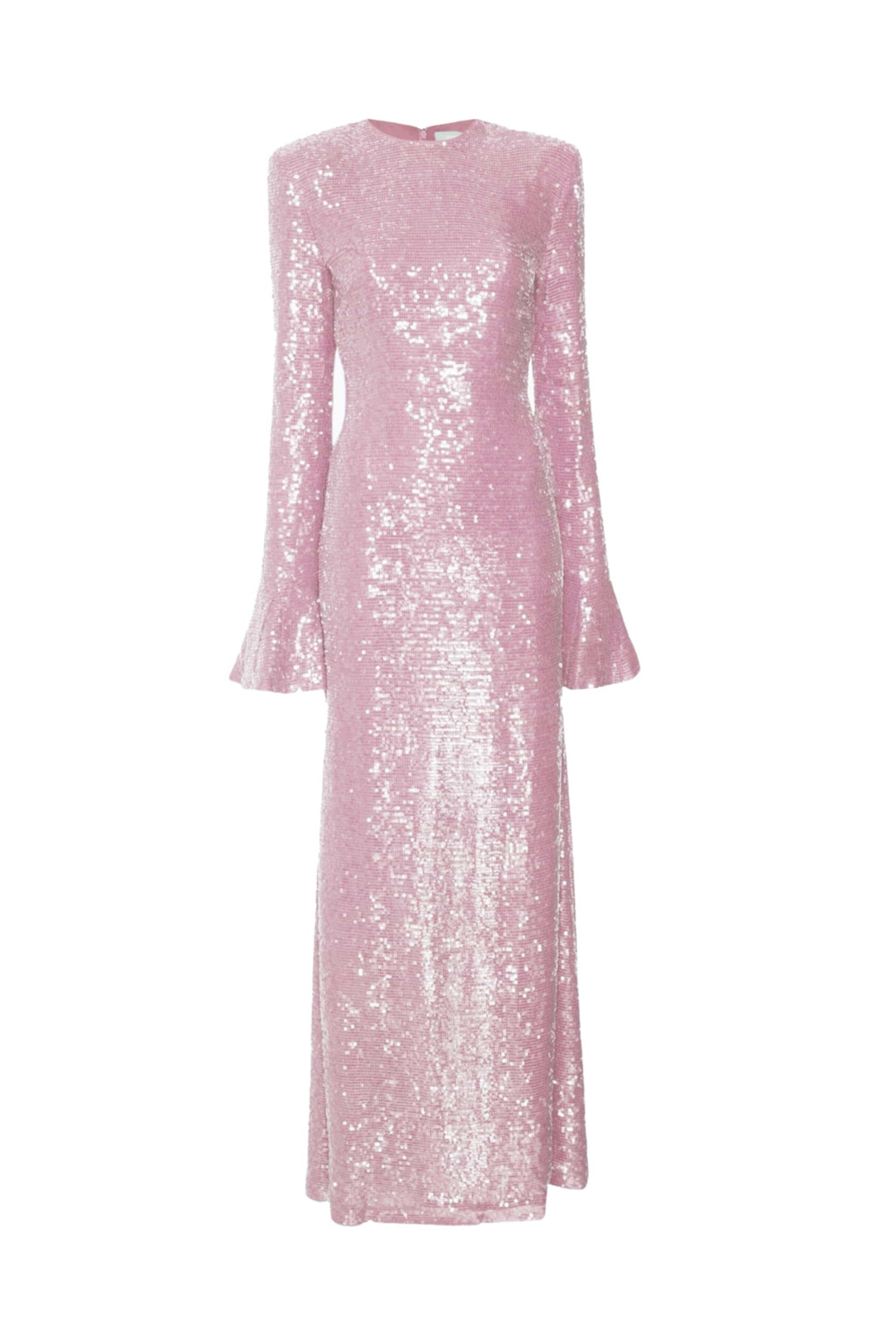 LaPointe - Dusty Pink Sequin Flare Sleeve Maxi Dress
