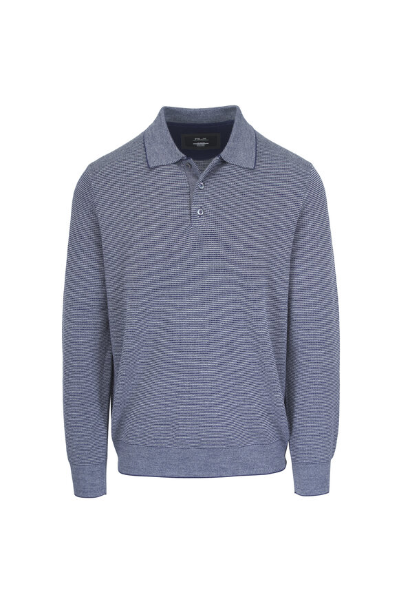 RLX Ralph Lauren Navy Stripe Long Sleeve Polo - view 1