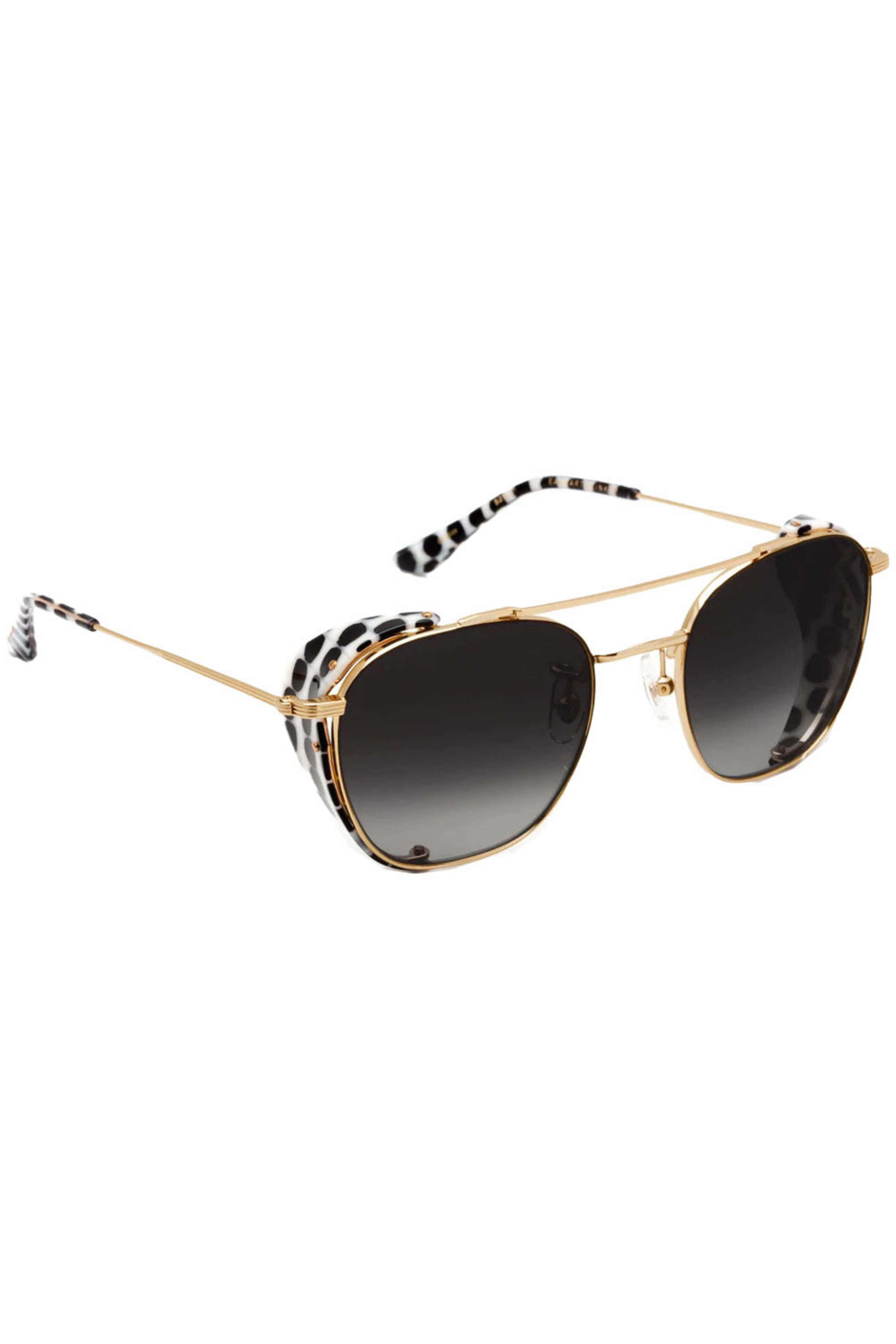 Krewe - Earhart Blinker Sunglasses in Matte Black & Domino - view 2
