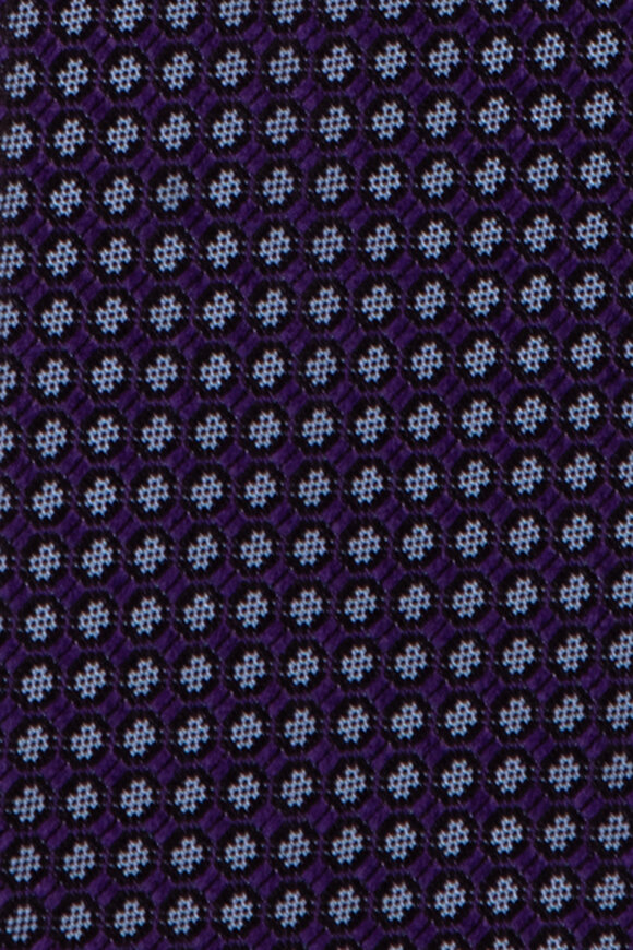 Geoff Nicholson Purple Micro Medallion Silk Necktie - view 2