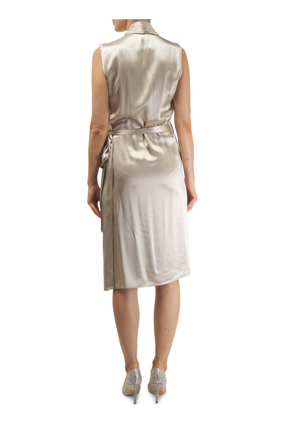 Kiton - Gold Sleeveless Wrap Dress