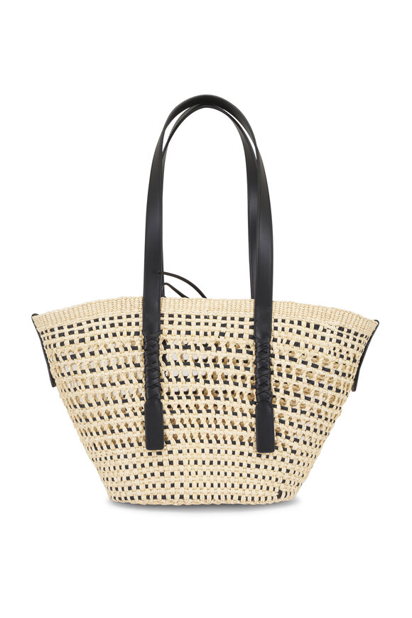 Loewe Medium Braid Basket Iraca Palm & Leather Tote - view 3