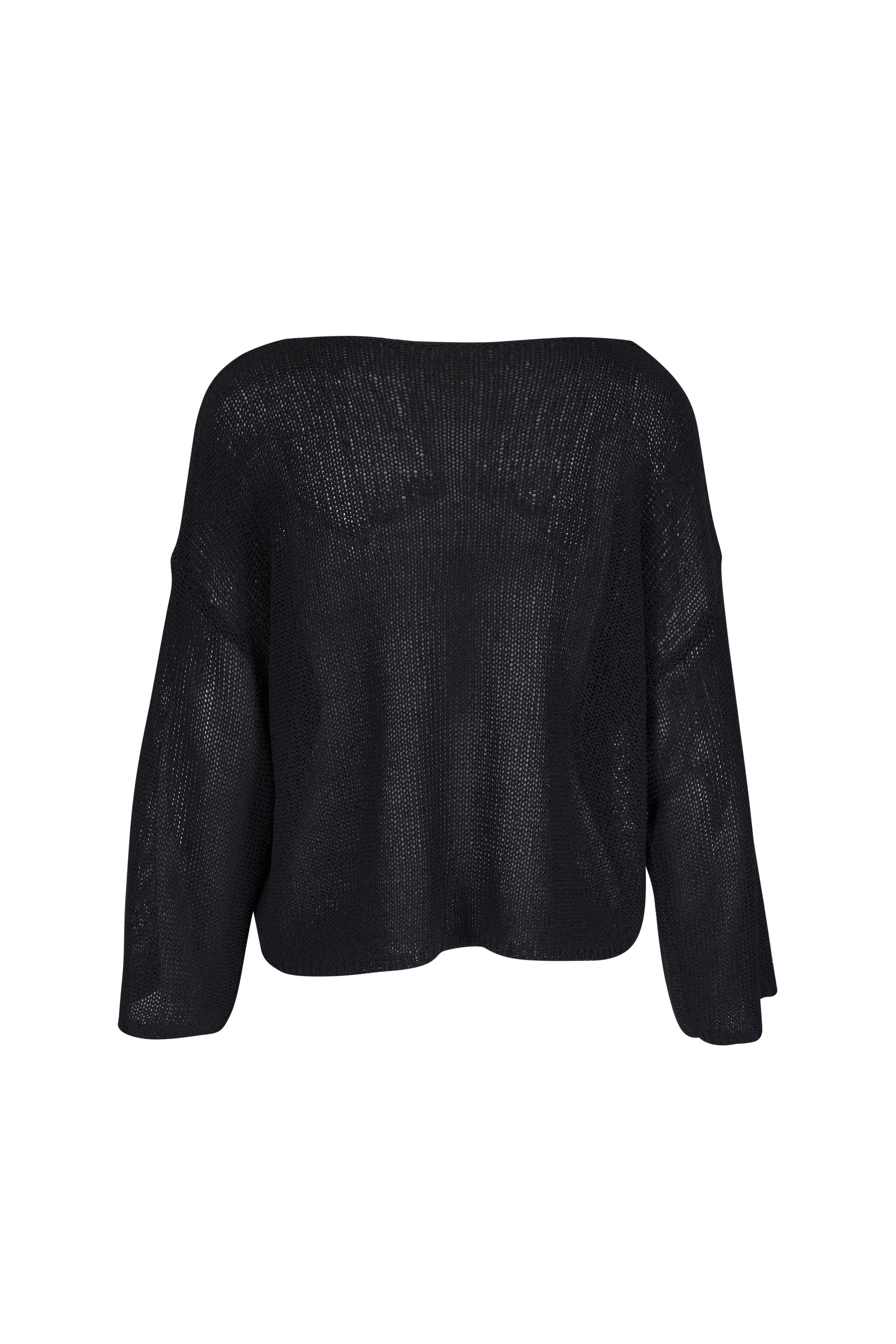 L'Agence - Ethan Black Open Knit Pullover Sweater - view 2