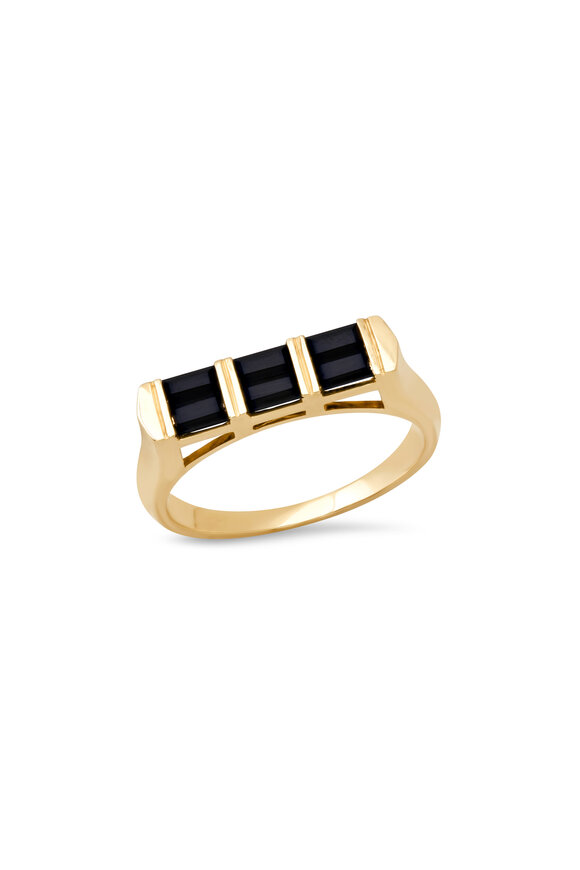 Helena Rose 14k Yellow Gold Black Onyx Colorblock Ring