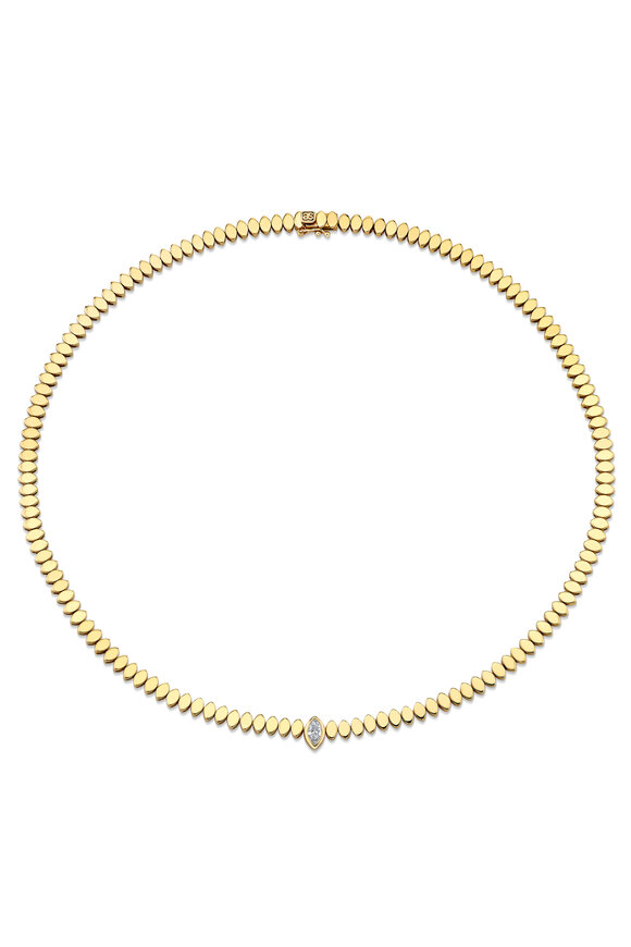 Sydney Evan Gold & Diamond Marquise Eye Necklace - view 1