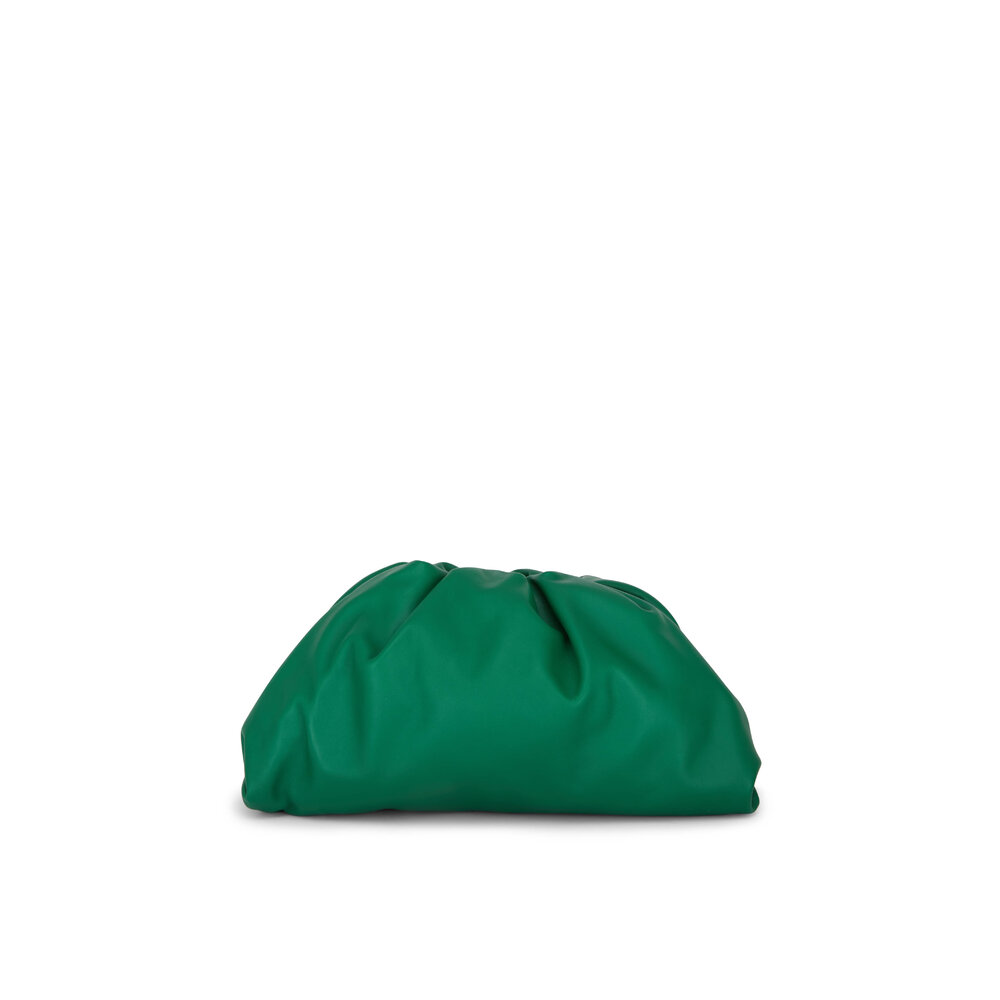 ★BOTTEGA VENETA★ Rushed Pouch Bag Green 576227VA9503722 57 Bottega Veneta - The Pouch Racing Green Leather Large Clutch