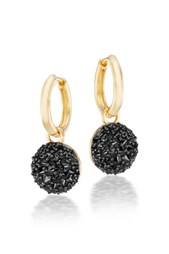 Nam Cho 18k Yellow Gold Black Diamond Detachable Mini Hoop - view 1