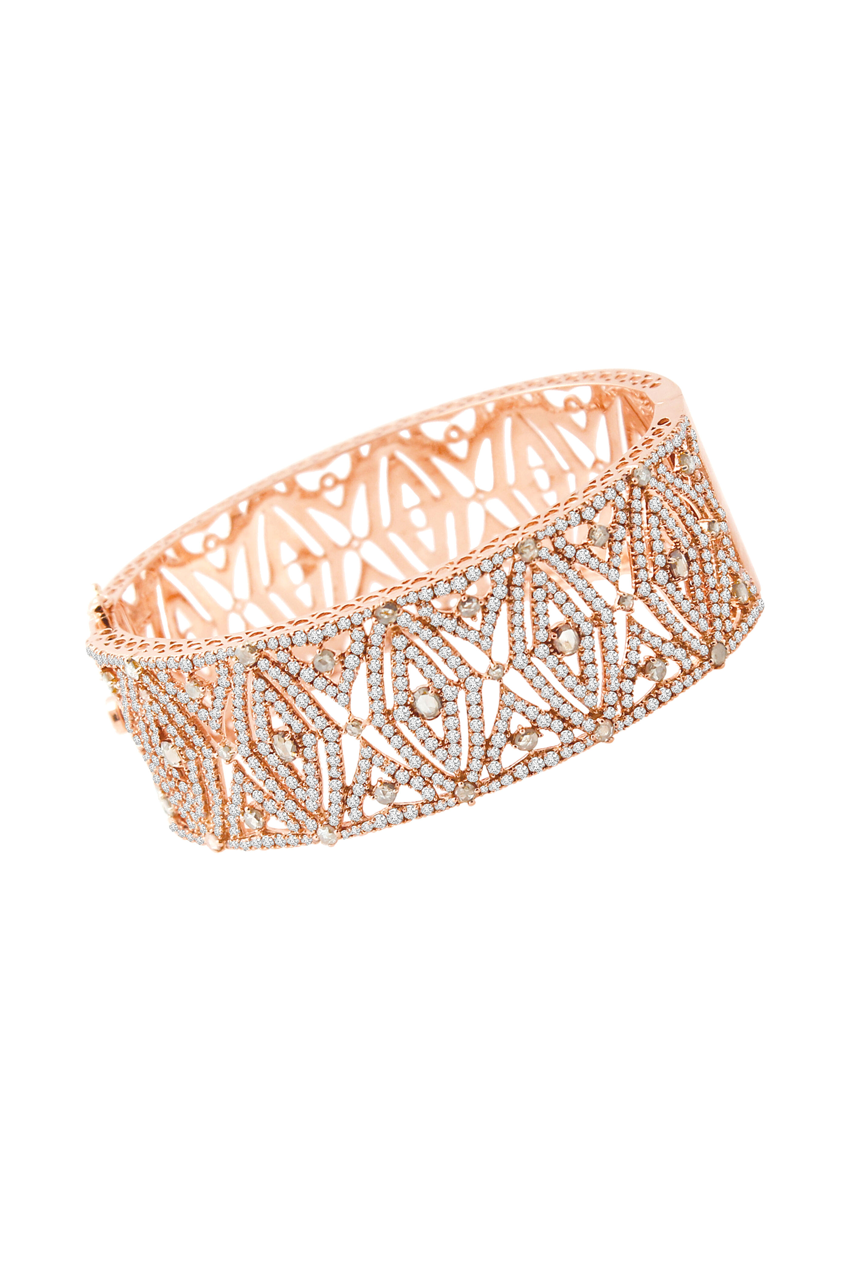 Sutra - 18K Rose Gold Diamond Cuff Bracelet | Mitchell Stores