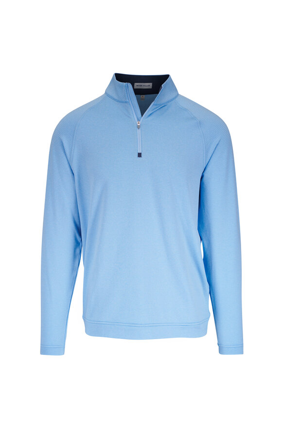 Peter Millar Beaumont Blue Performance Quarter Zip Pullover - view 1