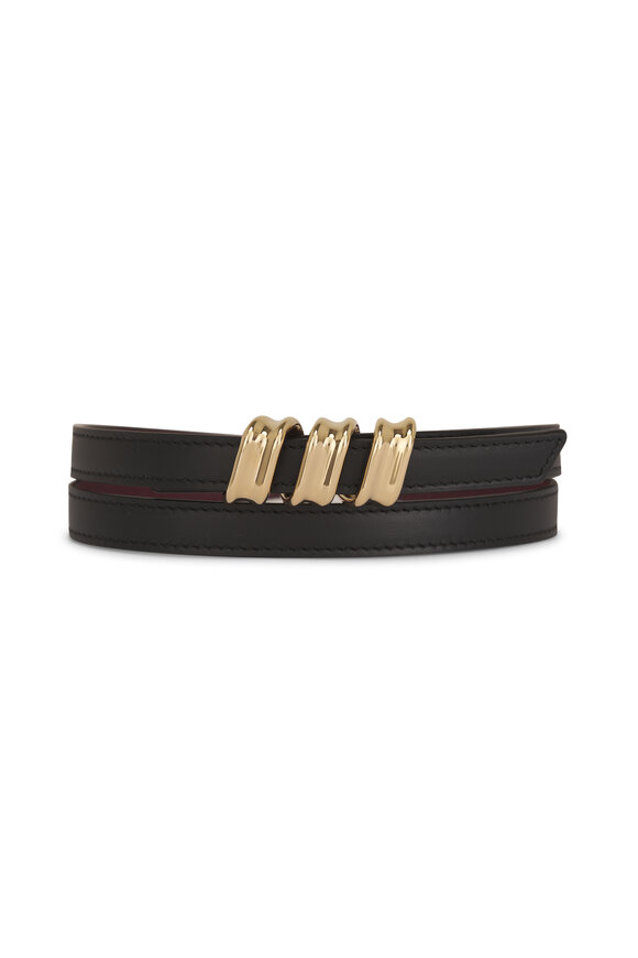 Loewe Black, Red & Gold Coil Skinny Belt, 15mm - view 1