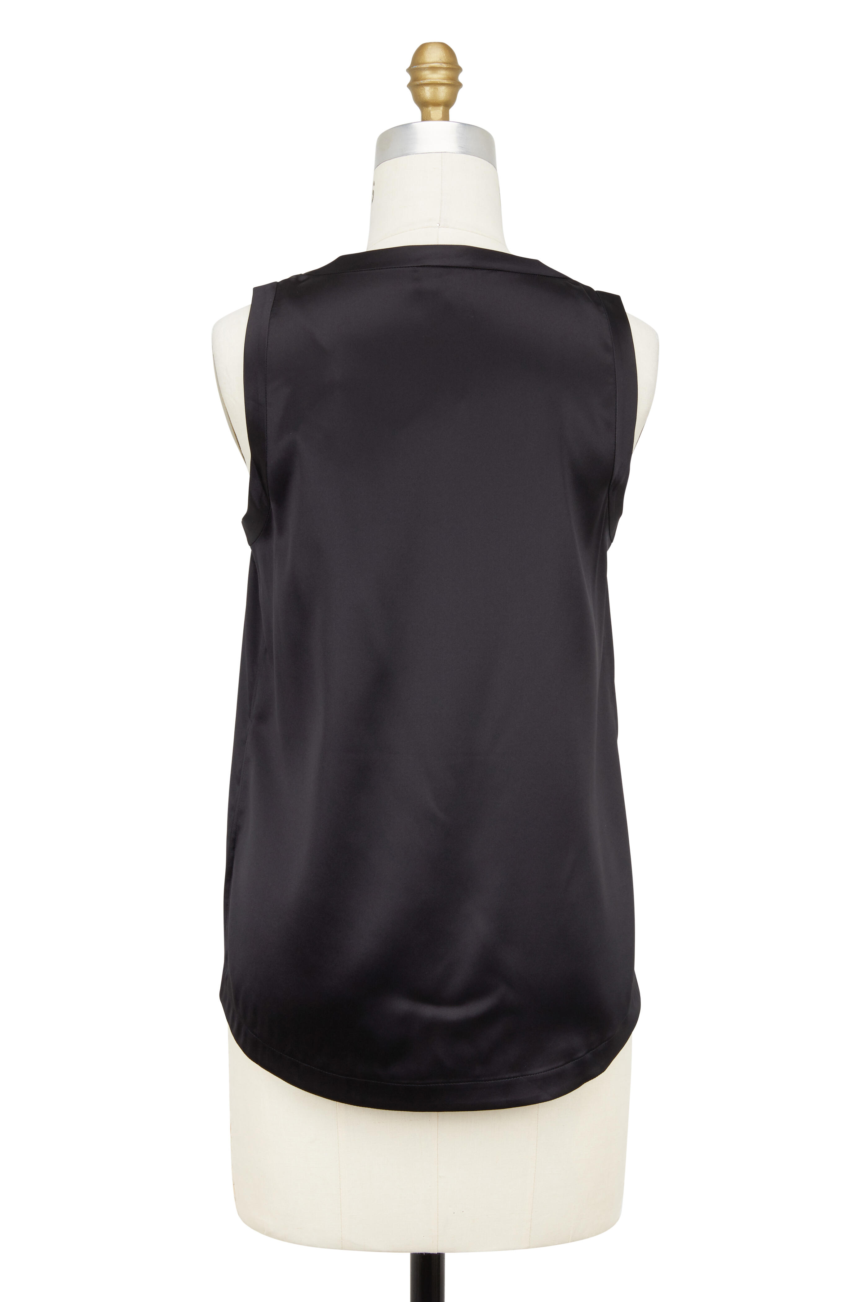 Brunello Cucinelli - Black Silk Scoop Neck Reversible Tank