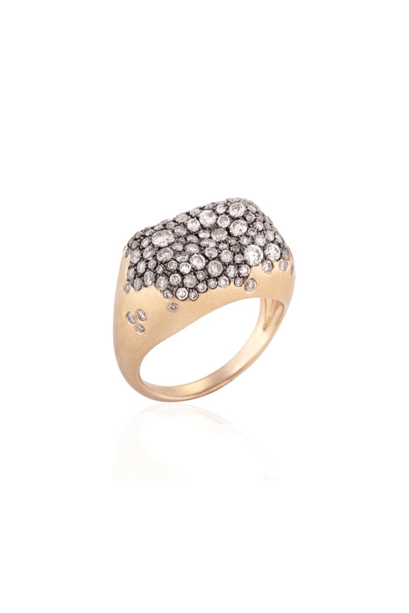 Nada Ghazal 18k Yellow Gold Baby Malak Rectangle Ring - view 1