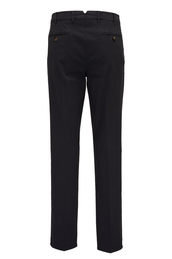 Brunello Cucinelli Anthracite Stretch Cotton Flat Front Pant - view 2