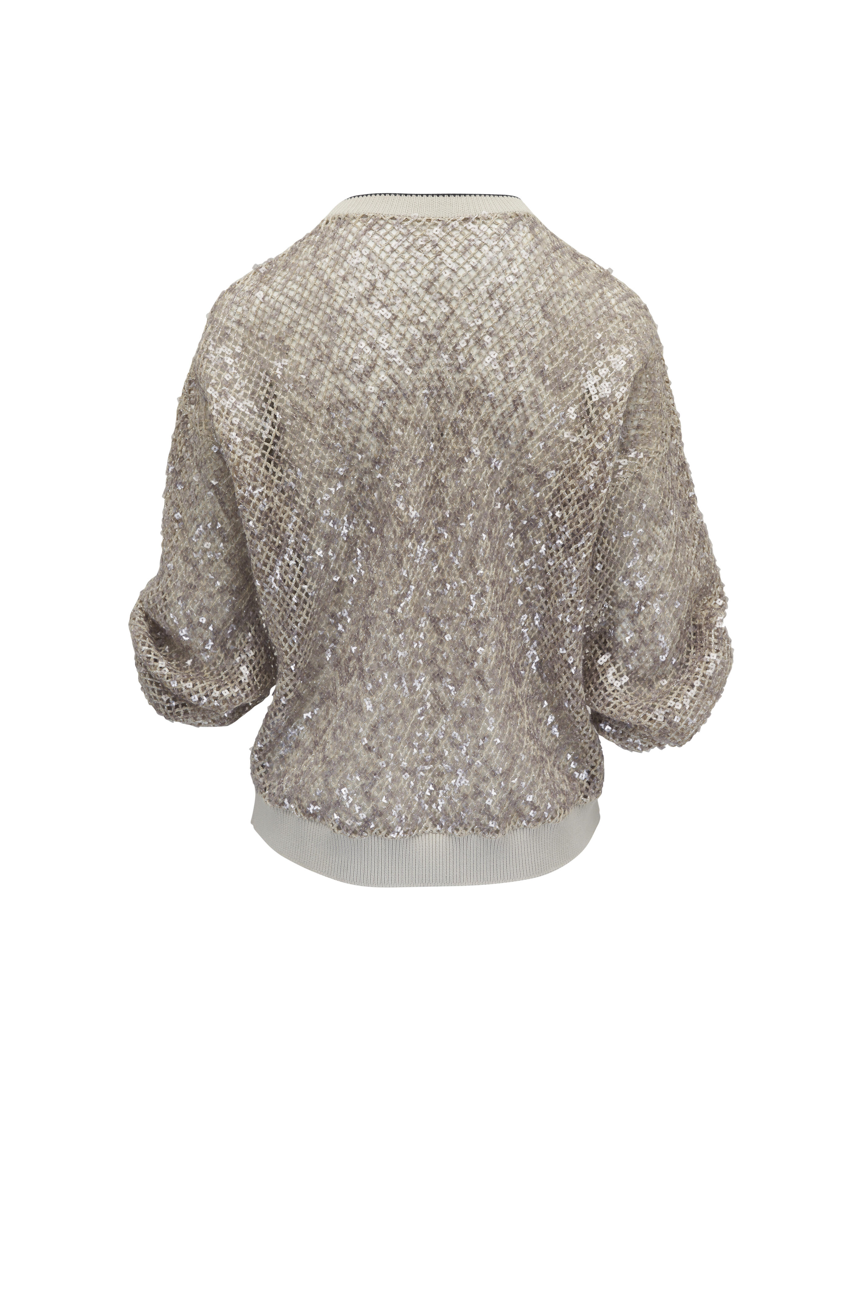 Brunello Cucinelli - Dazzling Net Open Knit Stitch Crewneck Sweater