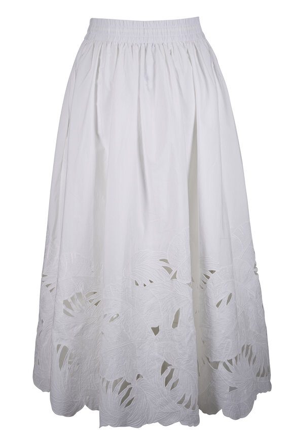 Zimmermann Mahon Ivory Embroidered Midi Skirt - view 3