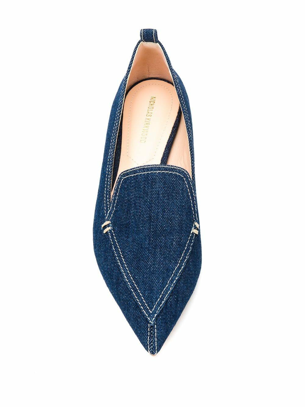 Nicholas Kirkwood - Beya Dark Denim Loafer Flat