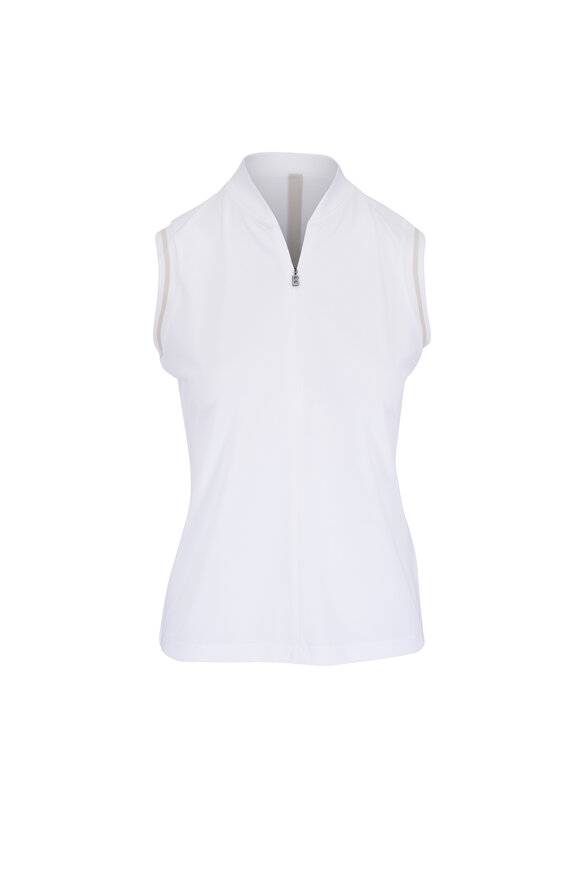 Bogner Evi White Sleeveless Zip Tank - view 1