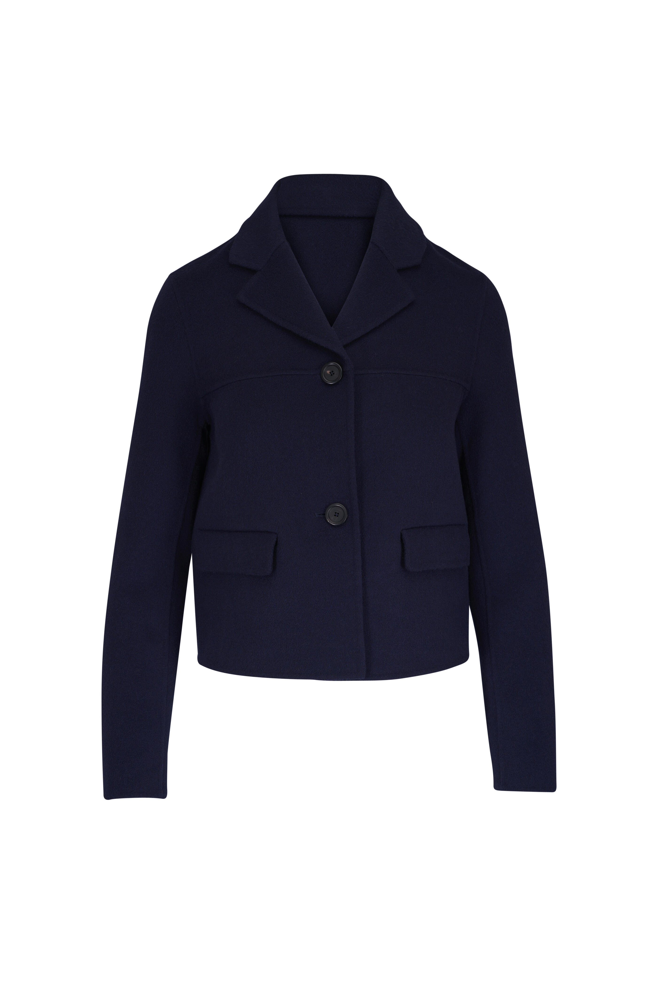 Odeeh - Navy Blue Double Face Wool & Cashmere Jacket
