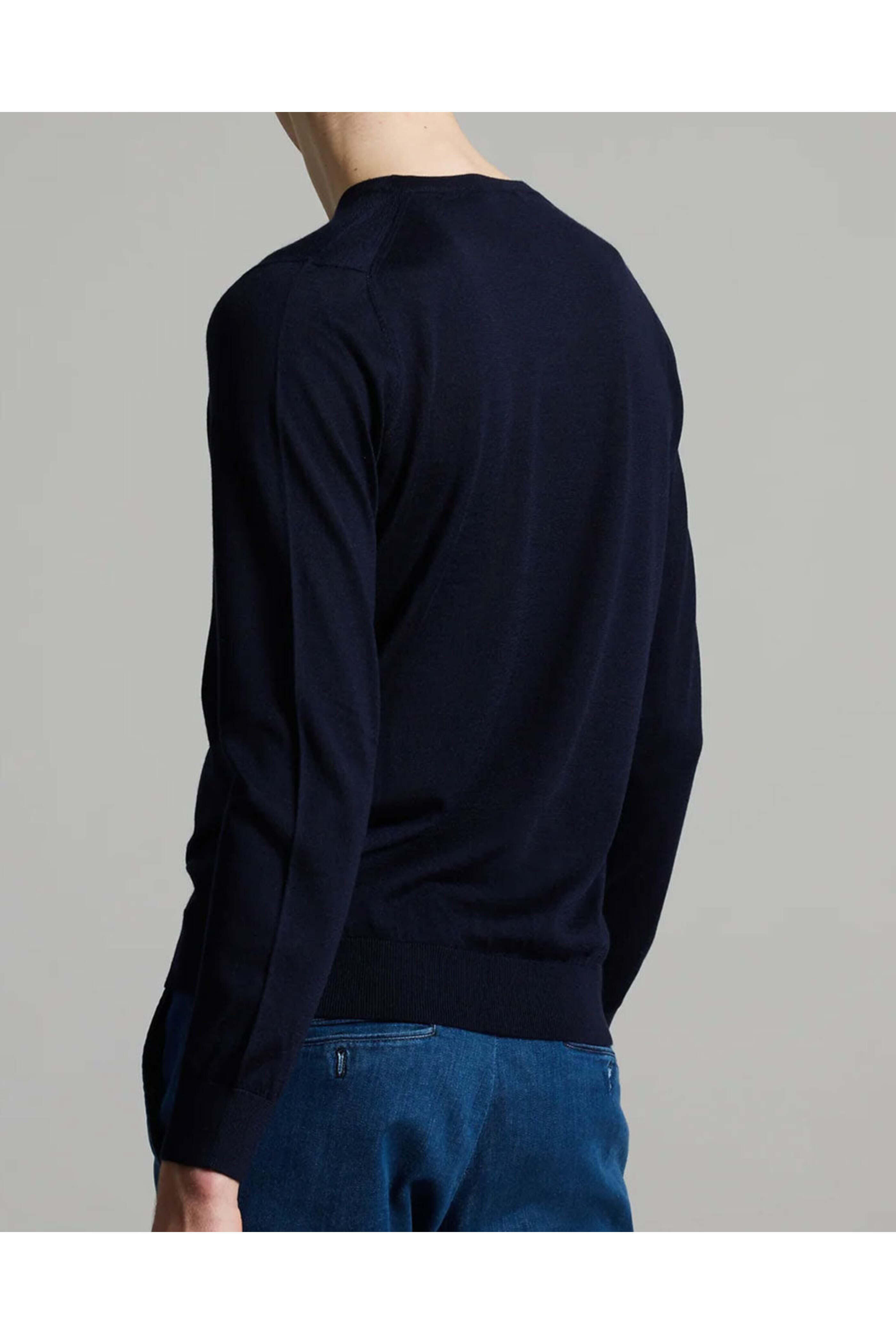 Colombo - Navy Blue V-Neck Sweater