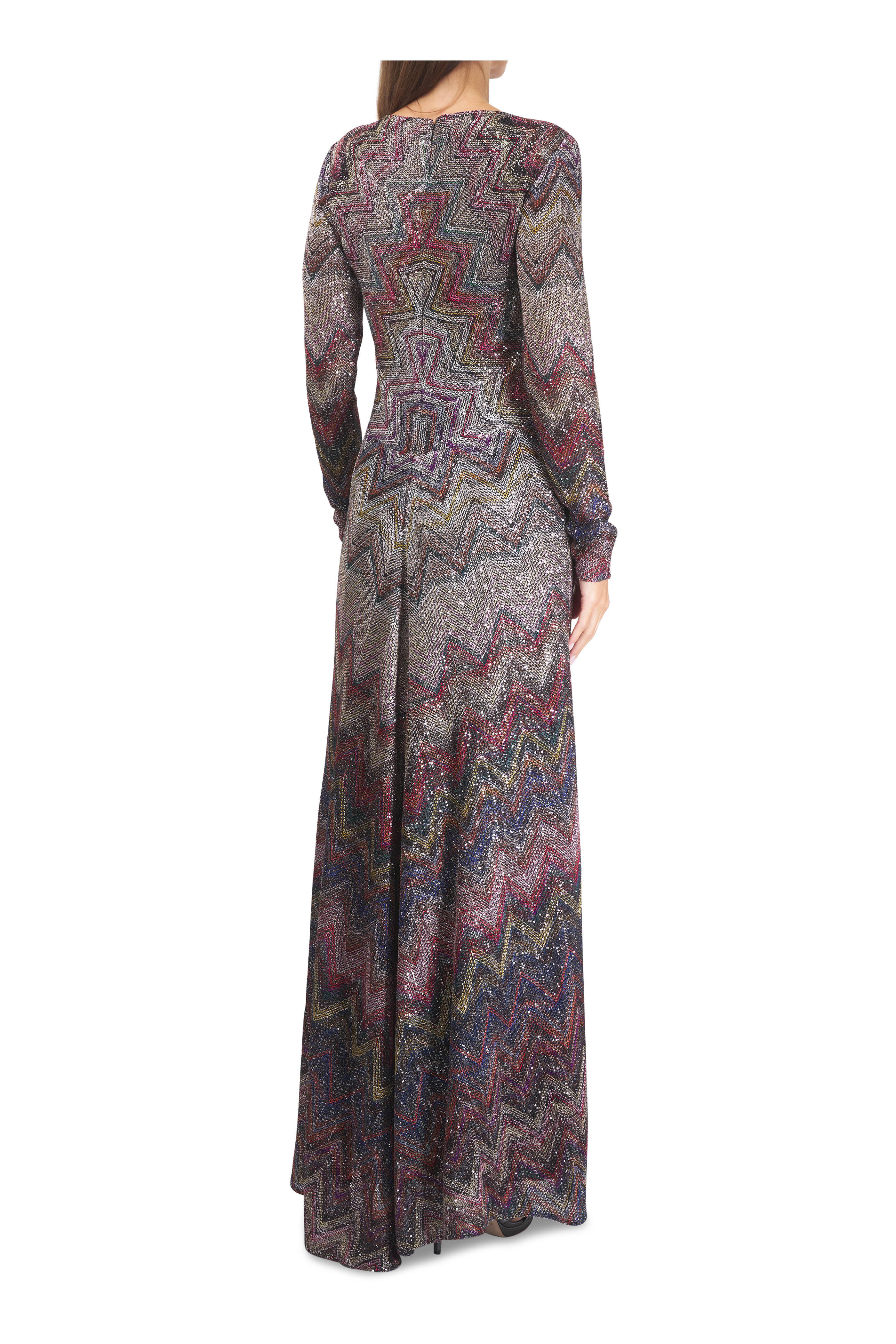 Missoni - Brown Multicolor Sequin Embellished Dress