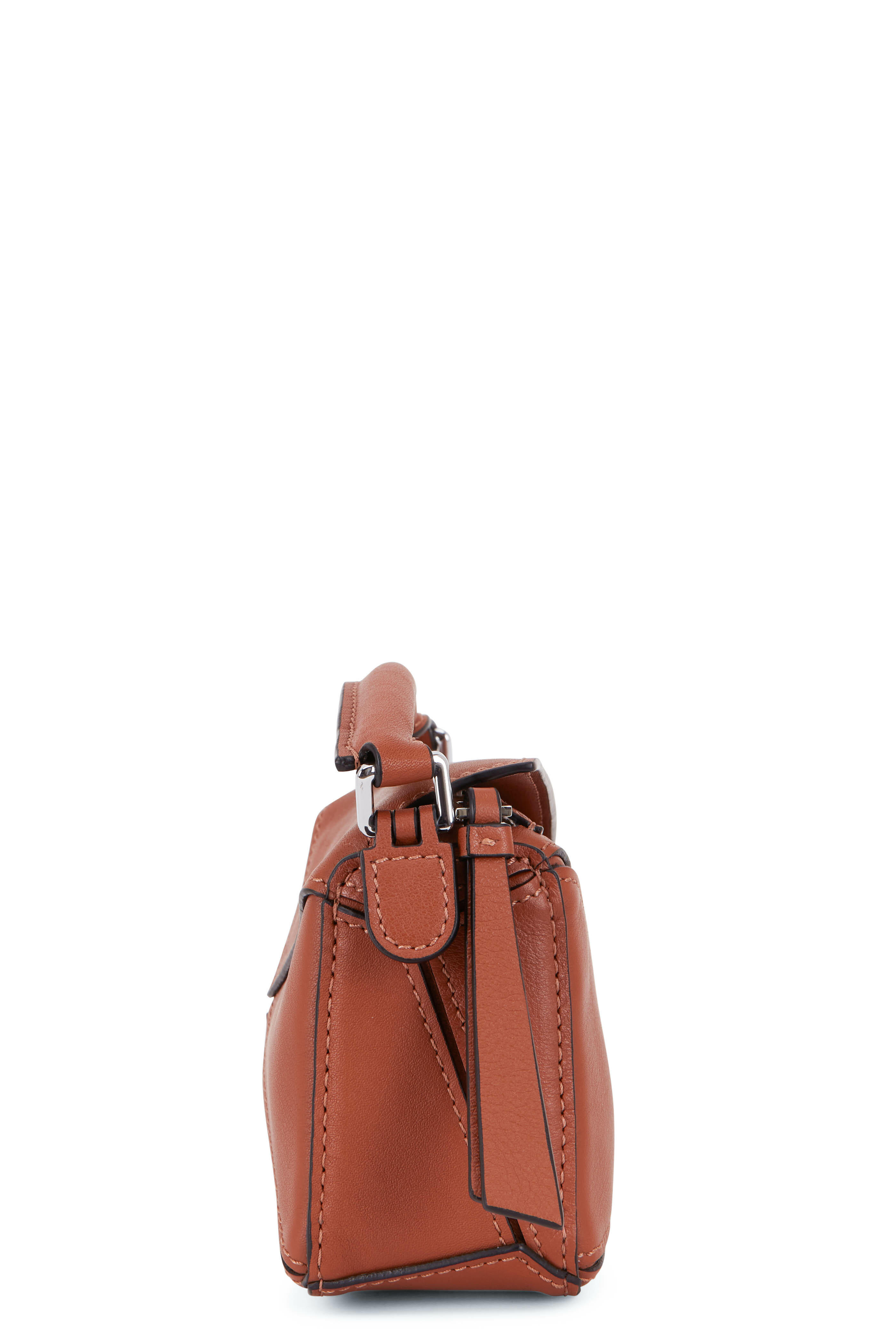 Loewe Puzzle Nano Leather Shoulder Bag in Brown