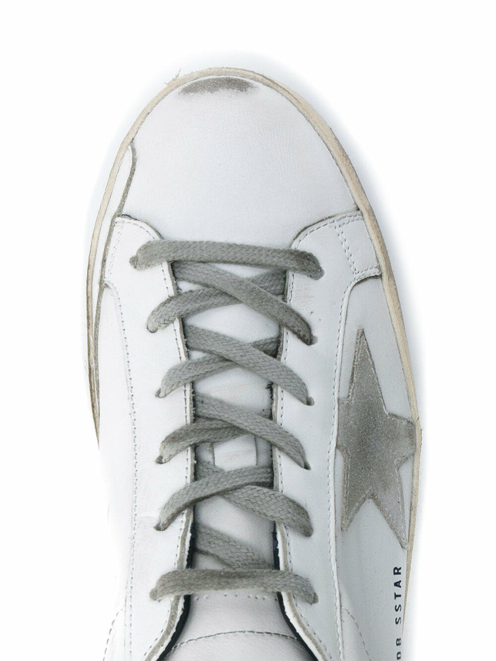 Golden Goose - Women's Superstar White Leather Navy Trim Sneaker