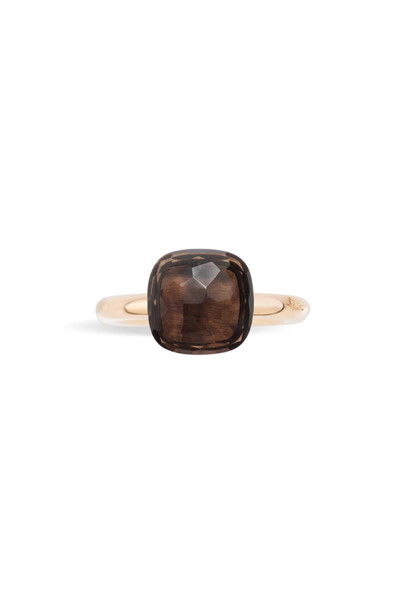 Pomellato 18k Rose Gold Smoky Quartz Nudo Ring - view 3