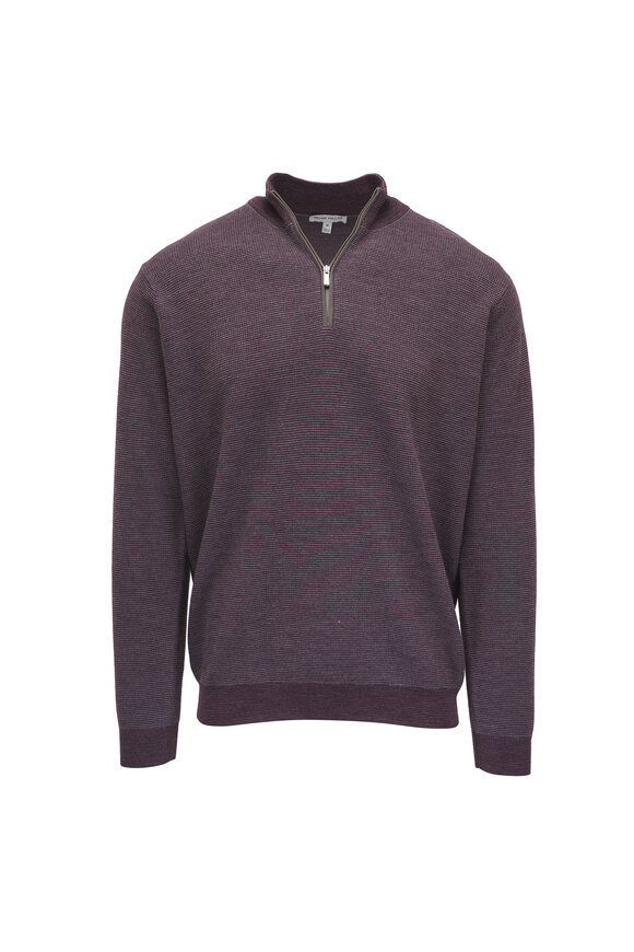 Peter Millar Autumn Foliage Merino Wool Quarter Zip Pullover - view 1