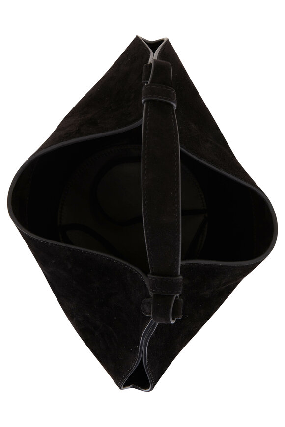 Khaite - The Mini Lotus Black Suede Bag