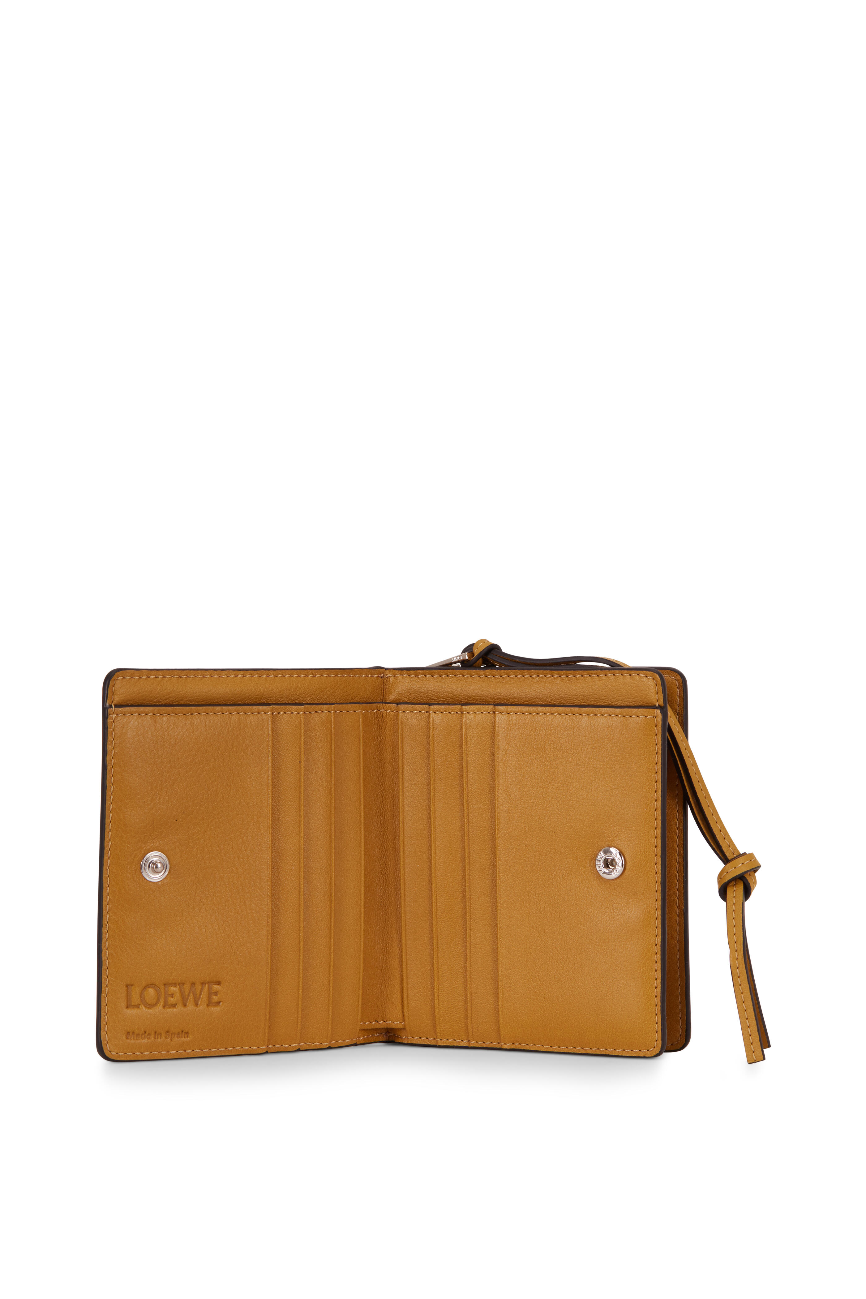 Loewe - Tan & Ochre Leather Logo Embossed Small Wallet
