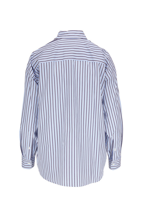 Nili Lotan - Blue Striped Mael Oversized Shirt 