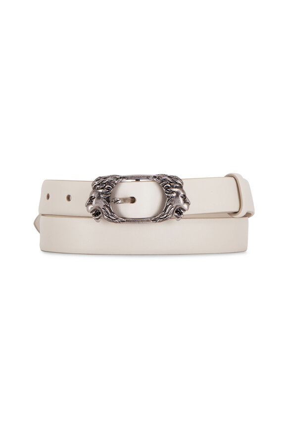 Tod's - White Leather Lion Buckle Belt