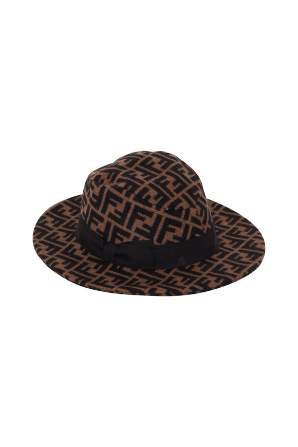 Fendi - Tobacco Wool & Cashmere FF Logo Hat