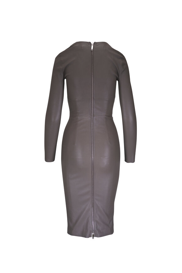 Jitrois - Ella Gray Leather Midi Dress