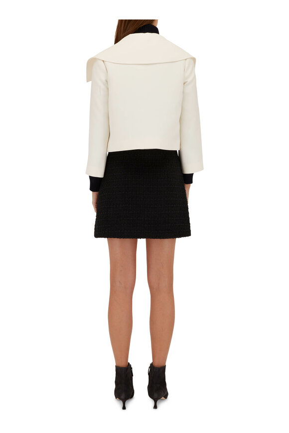 Valentino - Black & Ivory Embroidered Tweed Miniskirt