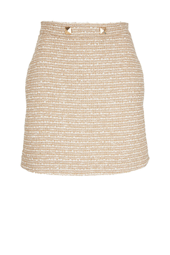 Valentino - Gold Tweed Mini Skirt