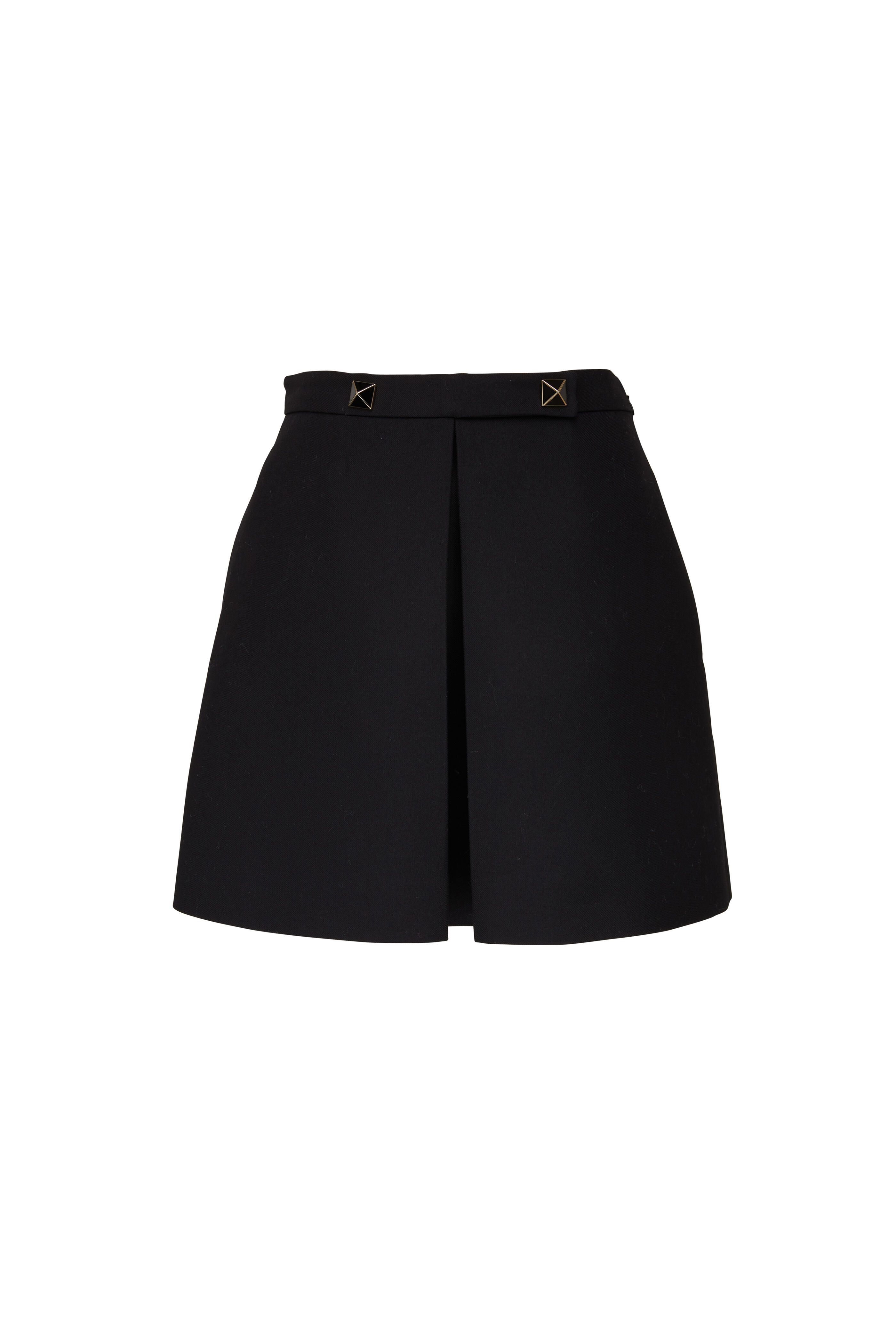 Valentino - Compact Drill Black Wool Mini Skirt | Mitchell
